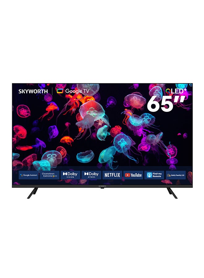 سكاي ورث تلفزيون ذكي 65 بوصة 4K QLED+، وضع الحماية للعين، وضع صانع الأفلام، نظام Google TV، ميزة العثور على الريموت، صوت Dolby Atmos وHDR10+، ضمان سنتين، 65Q6520G، أسود 65Q6520G - Image 1