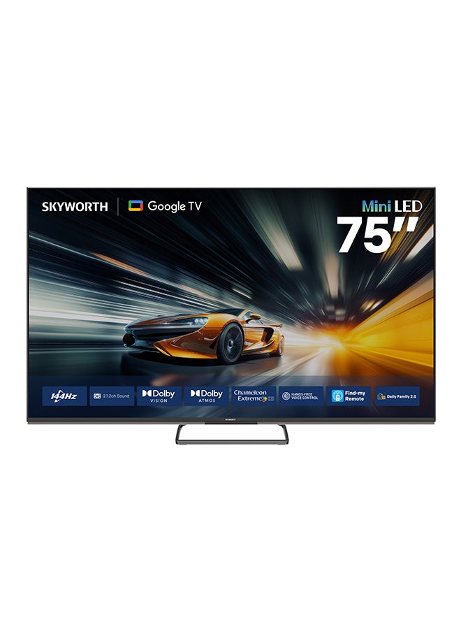 Skyworth 75" 4K Mini LED Smart TV, Eye Care, Google TV, Find My Remote, Game Mode, 144Hz VRR, Dolby Vision & Atmos, HDMI 2.1, 2-Year Warranty, 75X8700G Black - Image 1