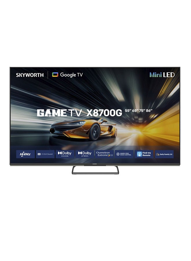 Skyworth 75" 4K Mini LED Smart TV, Eye Care, Google TV, Find My Remote, Game Mode, 144Hz VRR, Dolby Vision & Atmos, HDMI 2.1, 2-Year Warranty, 75X8700G Black - Image 2