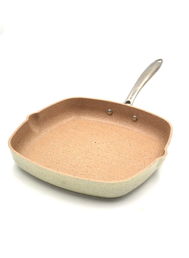 كوركماز مقلاة جرانيتا مربعة من الألمنيوم المطروق 28X28 سم | مقلاة مشوية غير لاصقة بطبقة جرانيتية | أواني طهي متوافقة مع الحث | KA1268 - Image 4