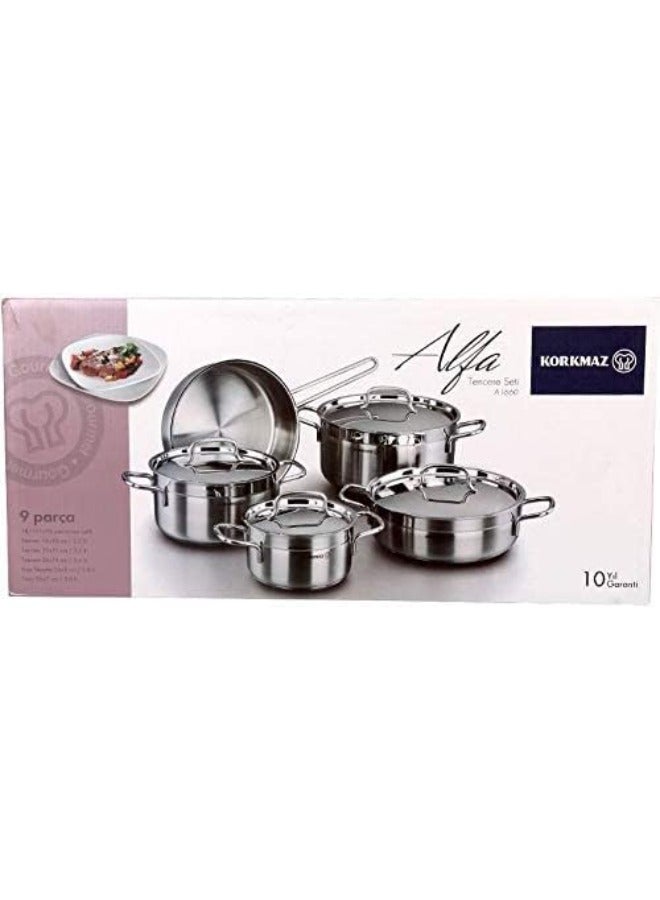 Korkmaz Astra Extra 9 pcs. Cookware Set Silver  - Image 5
