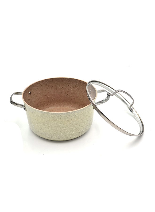 Korkmaz Granita Forged Aluminium Casserole 20x10.5cm / 3.0L | Granite Coating Induction Base Cooking Pot | Aluminum Soup Pot With Glass Lid - KA1260 Volcanic 20x10.5 cmcm - Image 3