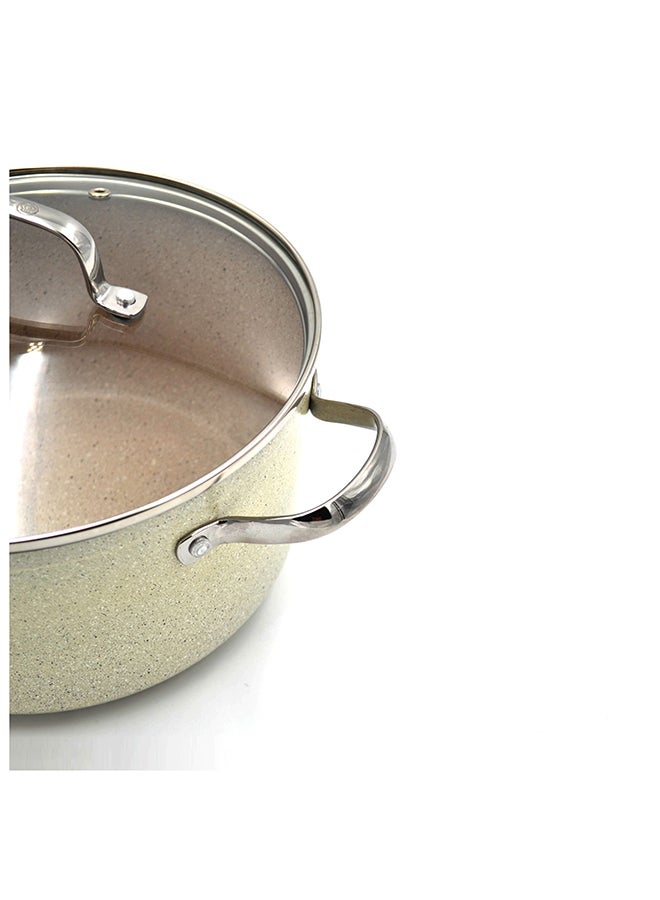Korkmaz Granita Forged Aluminium Casserole 20x10.5cm / 3.0L | Granite Coating Induction Base Cooking Pot | Aluminum Soup Pot With Glass Lid - KA1260 Volcanic 20x10.5 cmcm - Image 2