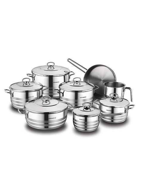 Astra Grande 14-Piece Cookware Set Silver