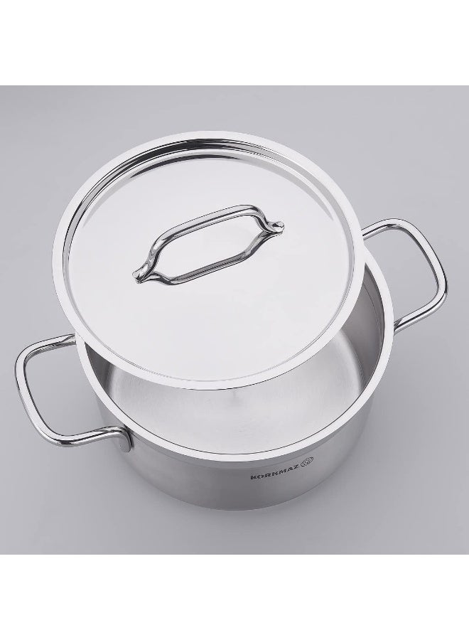كوركماز Alfa Extra Deep Stainless Steel Casserole Pot 11L Silver 28x18 cmcm  - Image 5