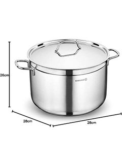 Alfa Extra Deep Stainless Steel Casserole Pot 11L Silver 28x18 cmcm - pnsku/N70139452V/45/_/1736139371/410b1b27-ab45-4e6c-bc8b-b038d516f9db