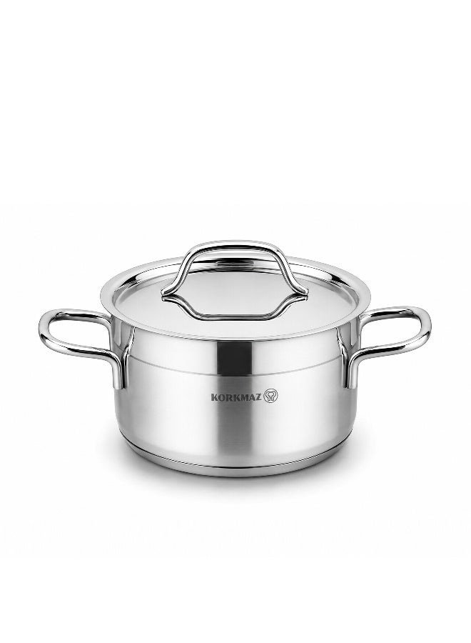 Korkmaz Alfa Plus 11 Pieces Stainless Steel Cookware Set | Stainless Steel Tri-Ply Sandwich Base | Induction Compatible Pots and Pans Set | Silver - KA1610 Silver Silver - Image 4