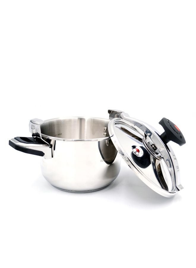 كوركماز Pressa Stainless Steel Pressure Cooker 13L | Aluminium Capsul Base Turkish Pressure Cooker with Heavy Lid | Induction Base Cooker | KA773-01 Stainless Steel - Image 4