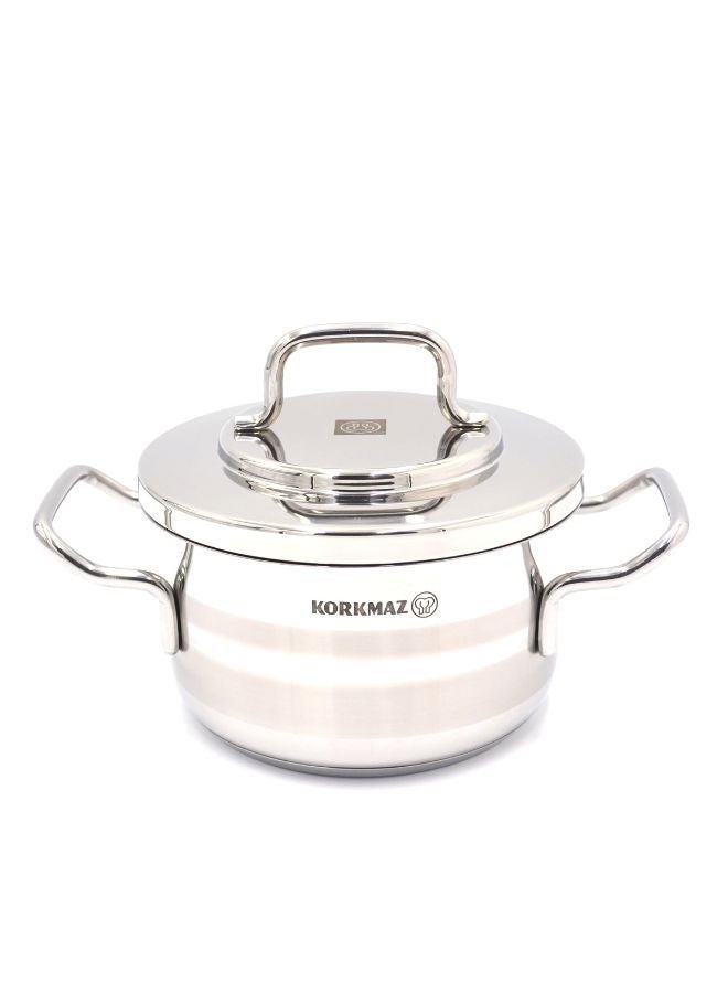 Korkmaz Korkmaz Astra Stainless Steel Pot, 1.8 Liter Capacity High Polished 16X9 Cmcm  - Image 1
