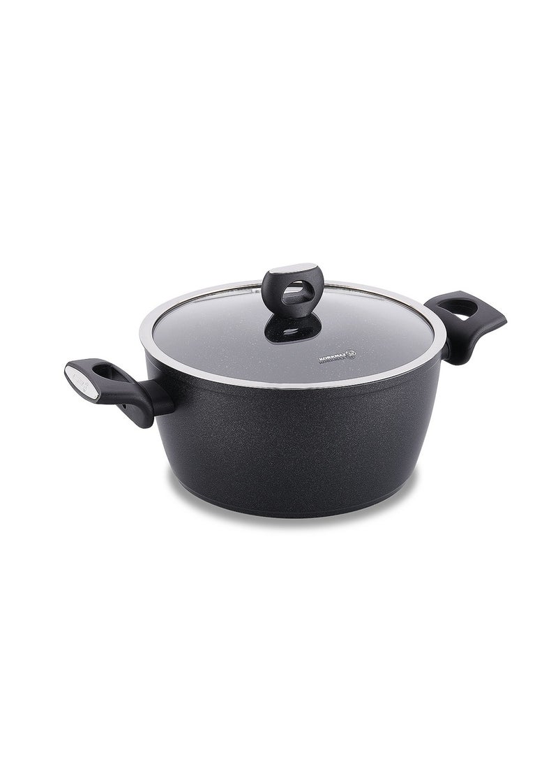 كوركماز Nora Non-Stick Granite Casserole 4.6 lt Black 24 x 11cm 