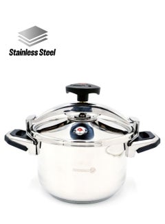 كوركماز Korkmaz Pressa  Stainless Steel Pressure Cooker 7L | Aluminium Capsul Base Turkish Pressure Cooker with Heavy Lid |  Induction Base Cooker Stainless Steel  - Image 1