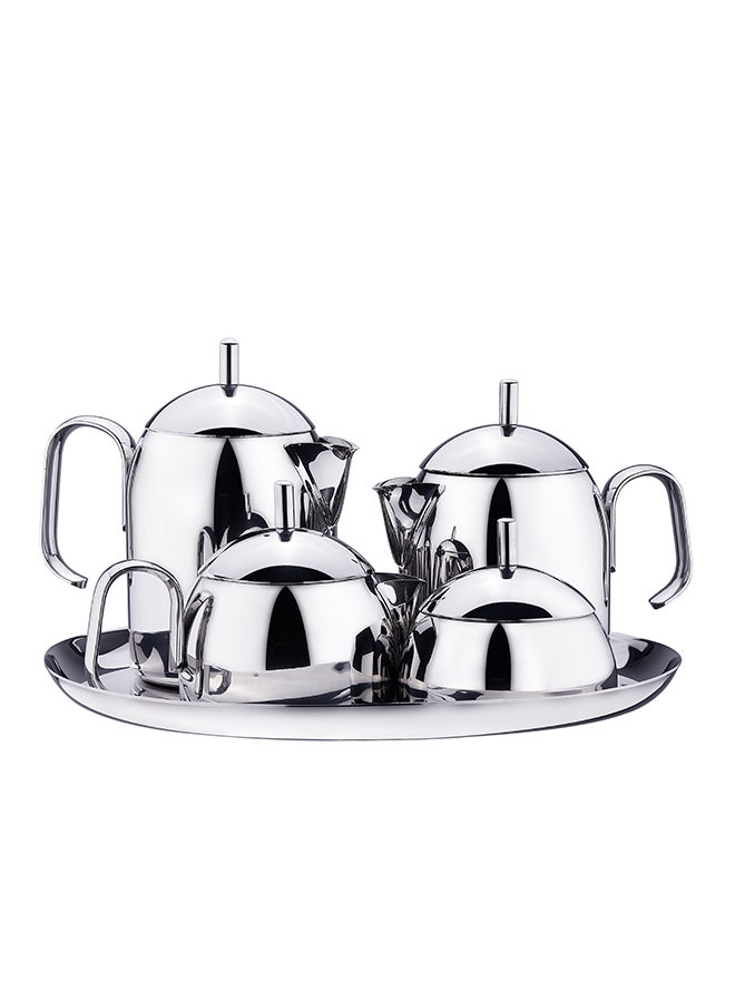 Korkmaz 9-Piece Pera Tea And Coffee Set Stainless Steel 