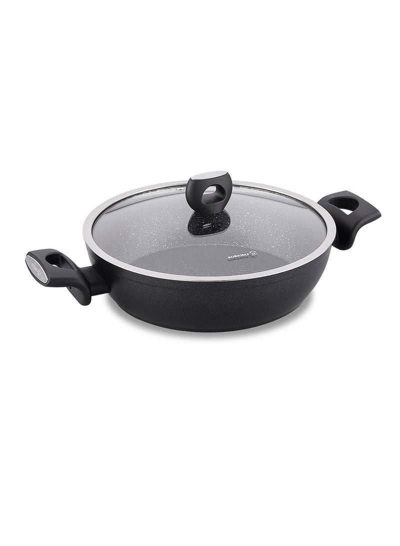 كوركماز Nora Non-Stick Granite Low Casserole 3 lt Black 3 ltcm 