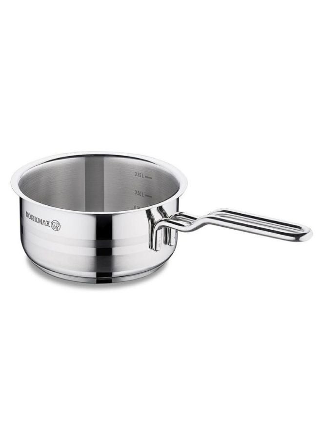Korkmaz Astra Stainless Steel Saucepan 16x19 cm / 1.8 l. | Stainless Steel Induction Compatible Saucepan | KA2047 Silver 16X9cm - Image 1