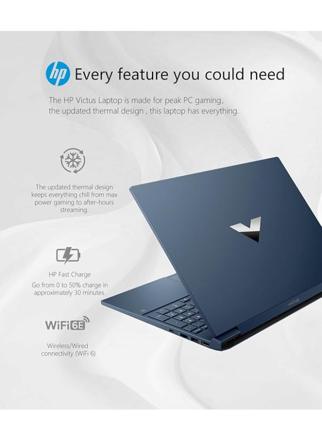 HP - Victus Laptop With 15.6-Inch Display, Core i5-12450H Processor/16GB RAM/1TB SSD/NVIDIA GeForce RTX 3050 Graphics/Windows 11 English Blue - Image 1