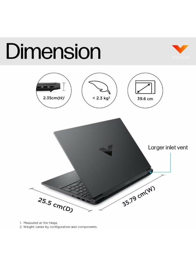 VICTUS 16-S1023 Laptop With 16.1-Inch Display, AMD Ryzen 7 8845HS Processor/16GB RAM/1TB SSD/8GB NVIDIA GeForce RTX 4070 Graphics/Windows 11 Home English Mica Silver