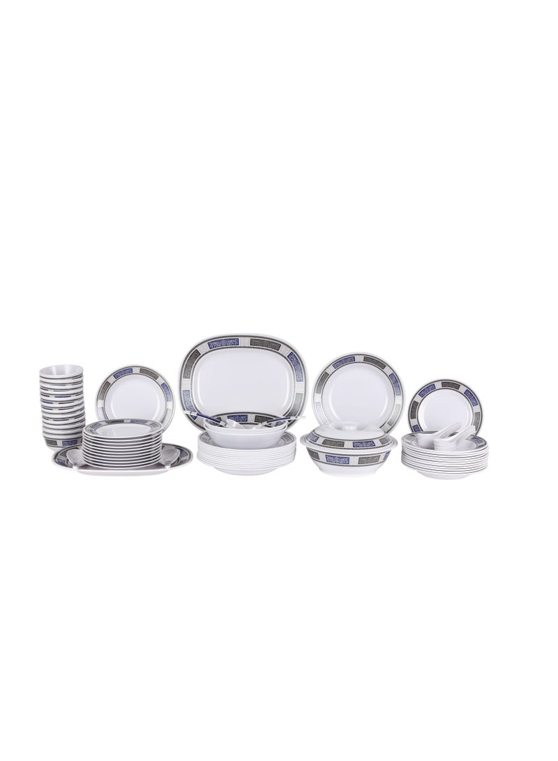 Royalford Royalford 70 Piece Melamineware Dinner Set- RF12675/ Includes Deep, Flat and Oval Plates, Serving Bowls and Rice Spoon, Soup Spoons and Ladle/ Dishwasher-Safe and Freezer-Friendly Multicolor  - Image 1