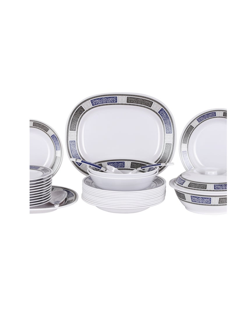 Royalford Royalford 70 Piece Melamineware Dinner Set- RF12675/ Includes Deep, Flat and Oval Plates, Serving Bowls and Rice Spoon, Soup Spoons and Ladle/ Dishwasher-Safe and Freezer-Friendly Multicolor  - Image 5