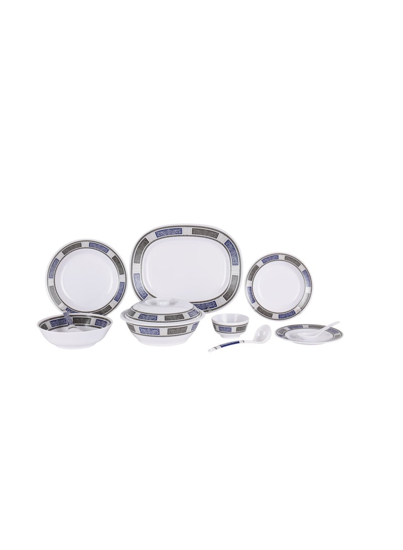 Royalford Royalford 70 Piece Melamineware Dinner Set- RF12675/ Includes Deep, Flat and Oval Plates, Serving Bowls and Rice Spoon, Soup Spoons and Ladle/ Dishwasher-Safe and Freezer-Friendly Multicolor  - Image 2