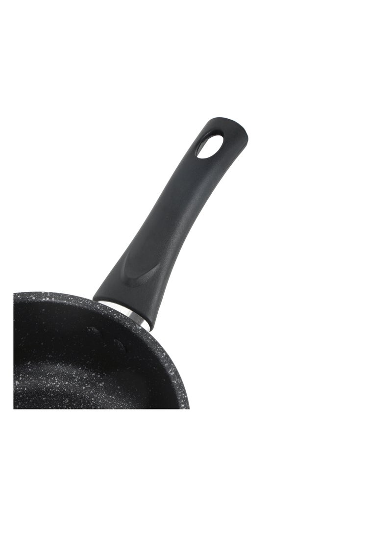 Royalford Royalford Aurora 6-piece Forged Aluminum Cookware Set- RF12628/ Durable Nonstick Granite Coating with 5-Layer Construction, Dot Induction Bottom and Glass Lid/ Includes Kadai, Casserole, Saucepan, Fry Pan Black Largecm  - Image 5