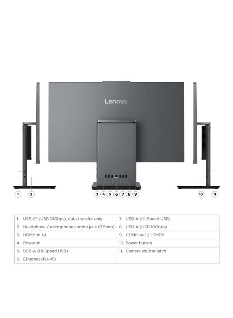 Lenovo - ThinkCentre neo 50a 27 All-in-one With 27 Inch Full HD(1920x1080) Display IPS, Intel core i7-13620H Processor/16GB RAM DDR5/512GB SSD/Windows 11 Pro/Intel UHD Graphics/ English/Arabic Luna Grey - Image 1