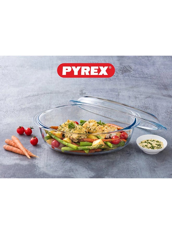 Pyrex Essential Casseroles Oval 4L - Versatile Borosilicate Glass Dish for Baking, Roasting, and Serving Clear 4L - Image 4