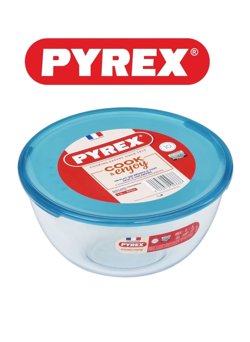 Pyrex Prep & Store Mixing Bowl with Lid Clear 2.2Liters - Image 1