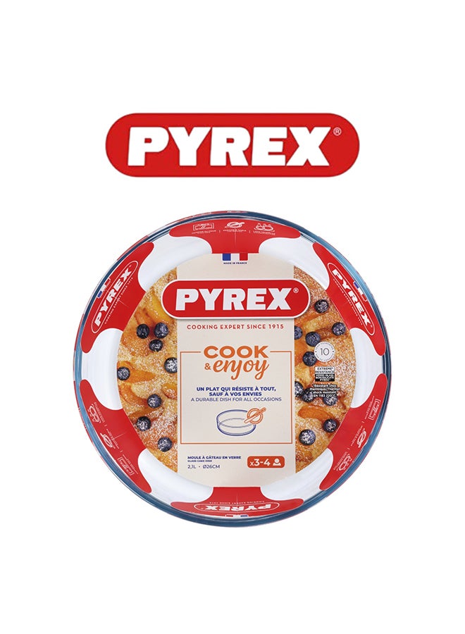 Pyrex Bake & Enjoy Cake Dish 25cm - Scratch-Resistant Glass for Seamless Baking and Serving - Image 1