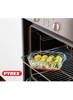 PYREX Pyrex Cook & Heat Rectangular Borosilicate Glass Roaster with Airtight Lid, 17x10cm – Oven, Freezer, Microwave Safe White 0.8Liters  - Image 3