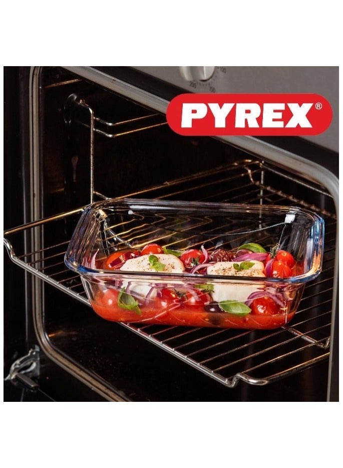 PYREX Pyrex Cook & Go Set of 2 (0.8L+1.7L) Rectangle Storage Dish with Airtight Lid - Versatile Freezer-to-Oven Solution Blue  - Image 3