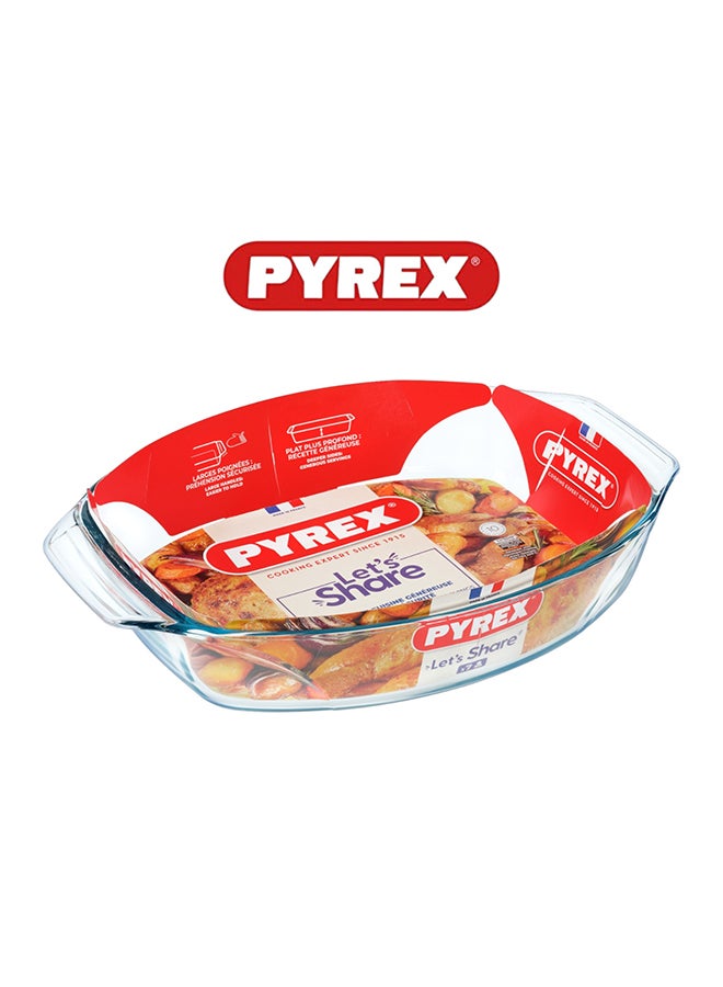 بيريكس Pyrex Irresistible Oval Roaster 2L - Versatile Borosilicate Glass Kitchen Essential Clear - Image 2
