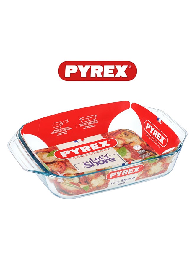 PYREX Pyrex Irresistible Rectangular Roaster 2.9L - Versatile Borosilicate Glass Kitchen Essential Clear  - Image 2