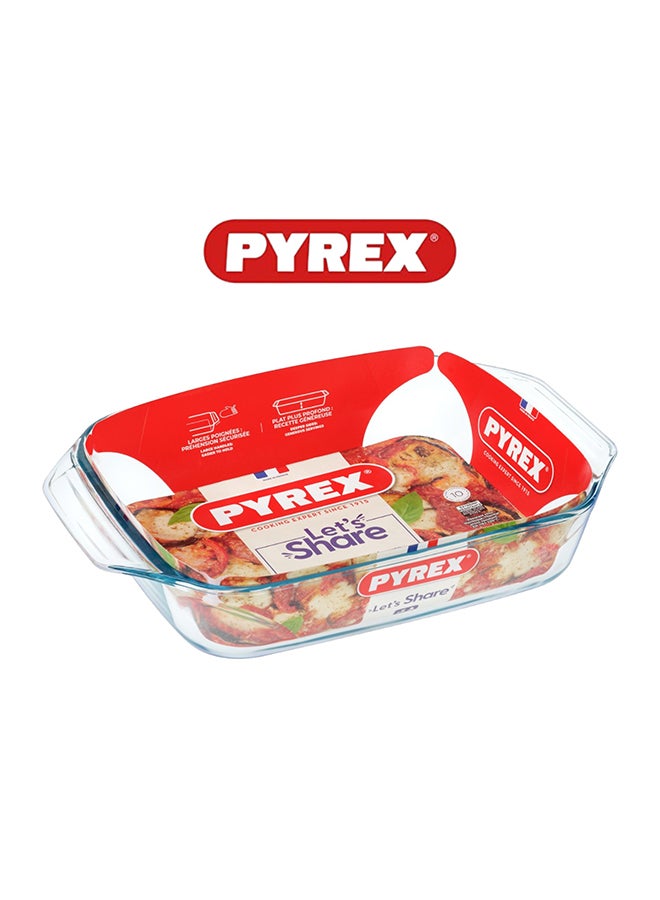 Pyrex Irresistible Rectangular Roaster 2.1L - Versatile Borosilicate Glass Kitchen Essential Clear - pnsku/N70139675V/45/_/1738922806/81401657-e537-48c0-8ca8-598f18db873e