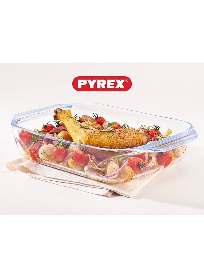 Pyrex Irresistible Rectangular Roaster 2.1L - Versatile Borosilicate Glass Kitchen Essential Clear - pnsku/N70139675V/45/_/1738922810/a15de801-29c4-4520-9125-b475741396c3