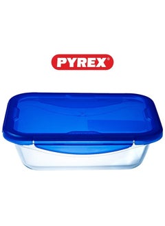 PYREX Pyrex Cook & Go Rectangular Dish with Leakproof Silicone Lid, 0.8L – Freezer-to-Oven Safe Blue 0.8Liters  - Image 2