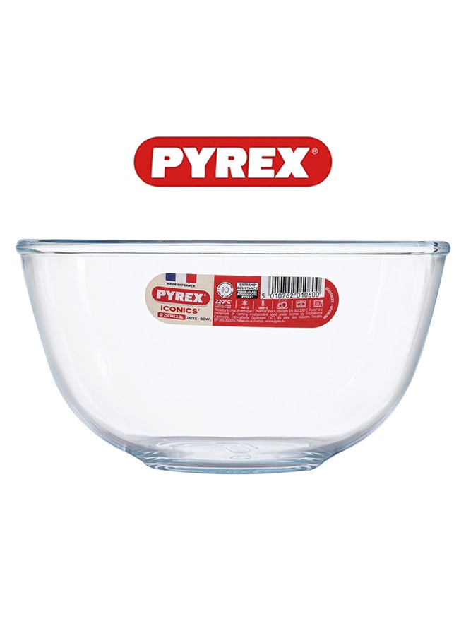 Pyrex 2L Glass Mixing Bowl - Heat Resistant and Stackable Clear 2Liters - Image 1