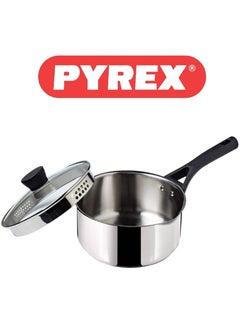 PYREX Pyrex Expert Touch 18 cm Saucepan with Lid, 3-Layer Non-Stick Coating, Y-Shaped Handle 18cm  - Image 1