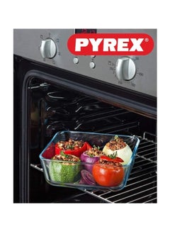 PYREX Pyrex 3-in-1 Rectangular Glass Baking Dish Set - 1.5L, 0.8L, and 2.6L with Red Lids Red  - Image 4