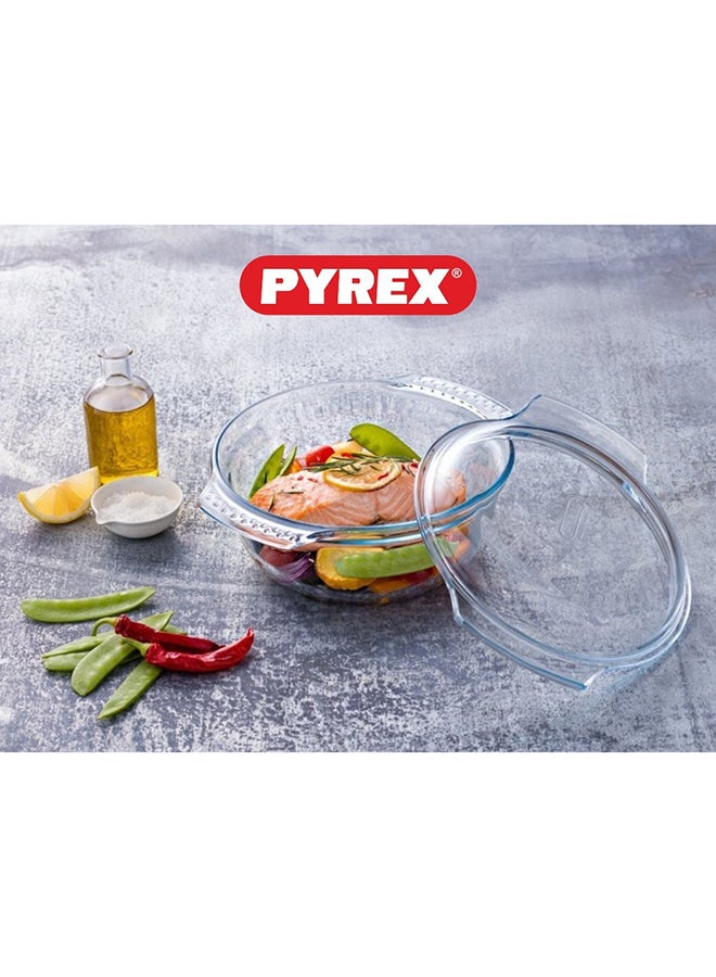 PYREX - Pyrex Essential Casserole Round 4.9L - Durable Borosilicate Glass for Versatile Cooking and Serving Clear 4.9L - Image 1