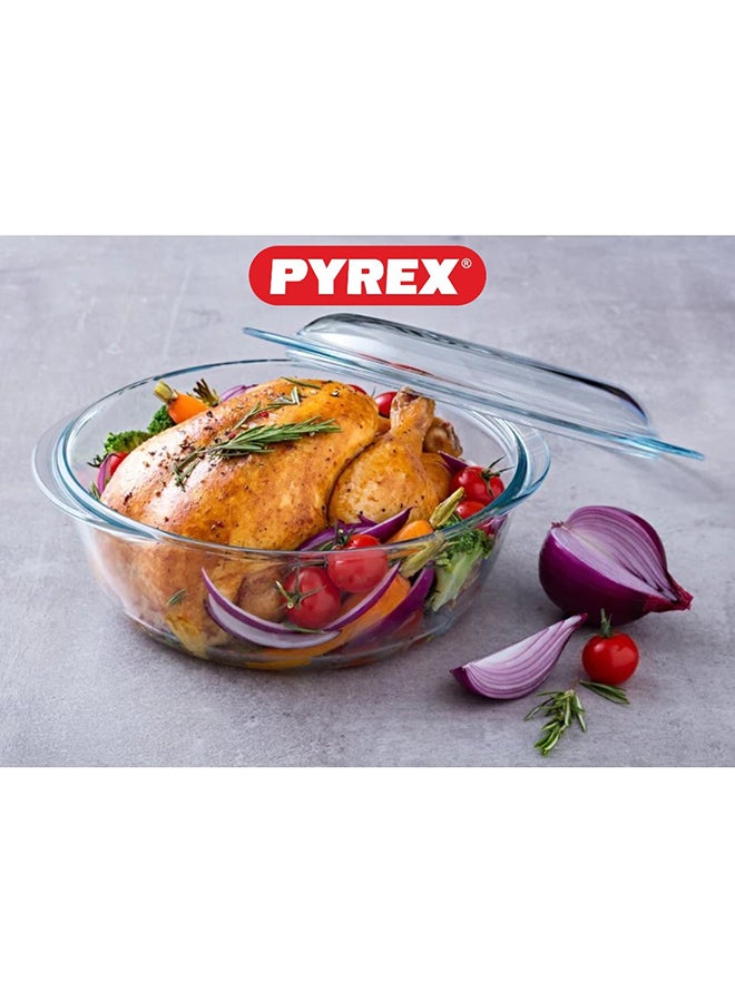 PYREX - Pyrex Essential Casserole Round 4.9L - Durable Borosilicate Glass for Versatile Cooking and Serving Clear 4.9L - Image 1
