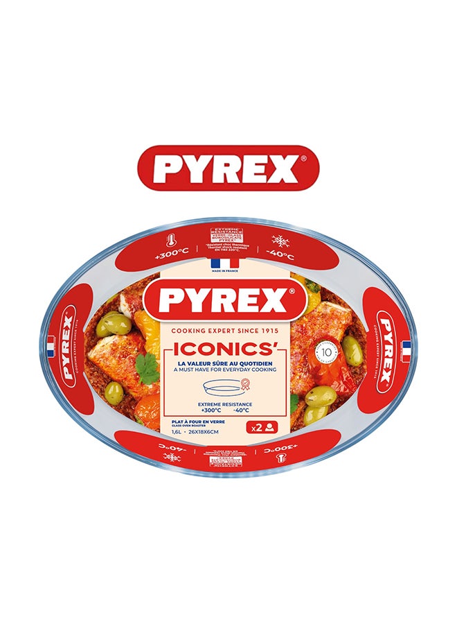 PYREX - Pyrex Essentials Multipurpose Oval Roaster 25x17cm – Durable & Versatile Cooking Solution - Image 1