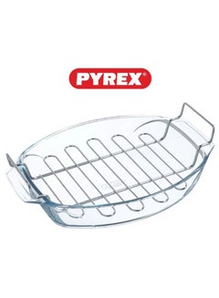 PYREX Pyrex Irresistible 4L Oval Roaster with Rack Clear  - Image 2