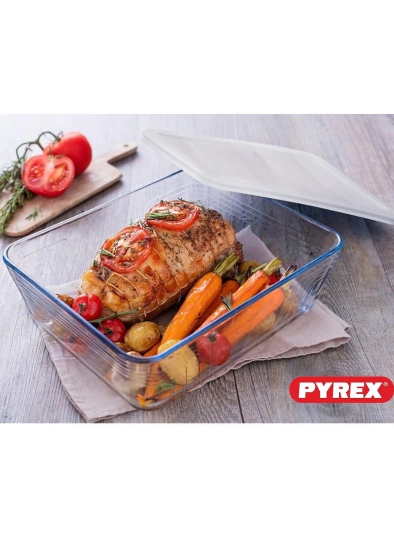Pyrex Cook&Heat Rectangular Borosilicate Glass Roaster with Airtight Lid, 1.5L – Oven, Freezer, Microwave Safe White 1.5Liters - Image 5