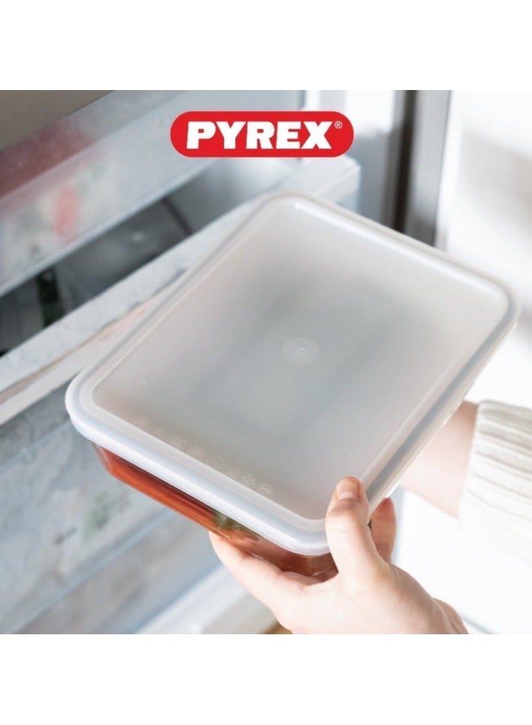 Pyrex Cook&Heat Rectangular Borosilicate Glass Roaster with Airtight Lid, 1.5L – Oven, Freezer, Microwave Safe White 1.5Liters - Image 4