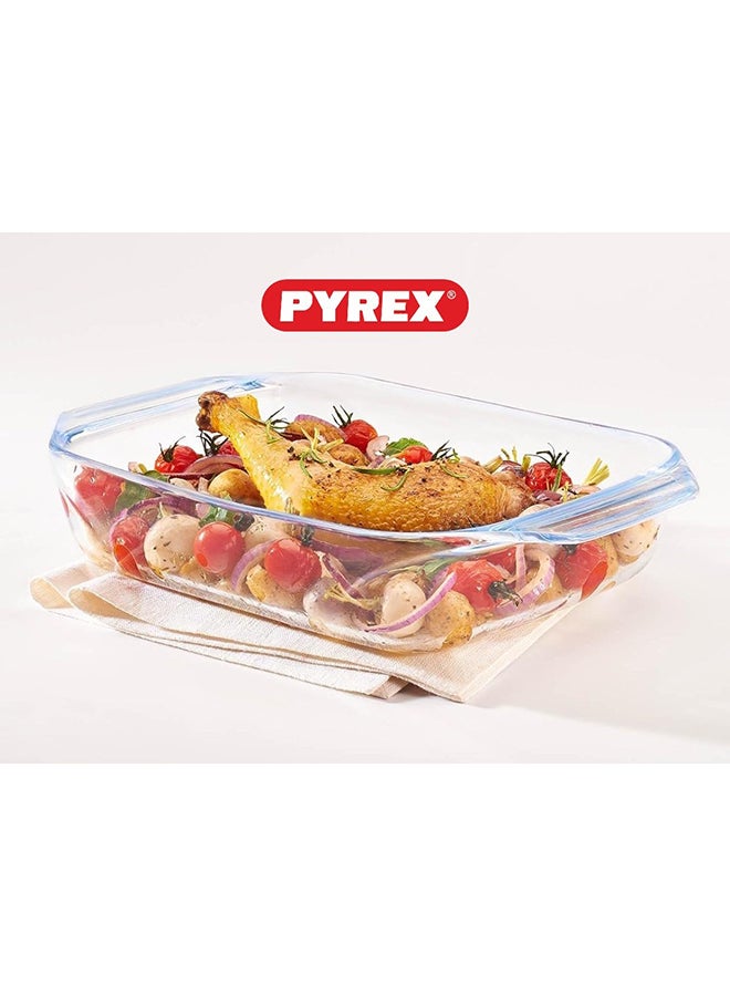 PYREX Pyrex Irresistible Rectangular Roaster 3.8L - Versatile Borosilicate Glass Kitchen Essential Clear  - Image 3