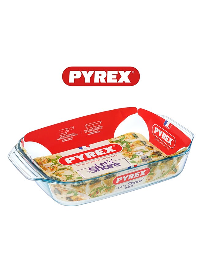 PYREX Pyrex Irresistible Rectangular Roaster 3.8L - Versatile Borosilicate Glass Kitchen Essential Clear  - Image 2