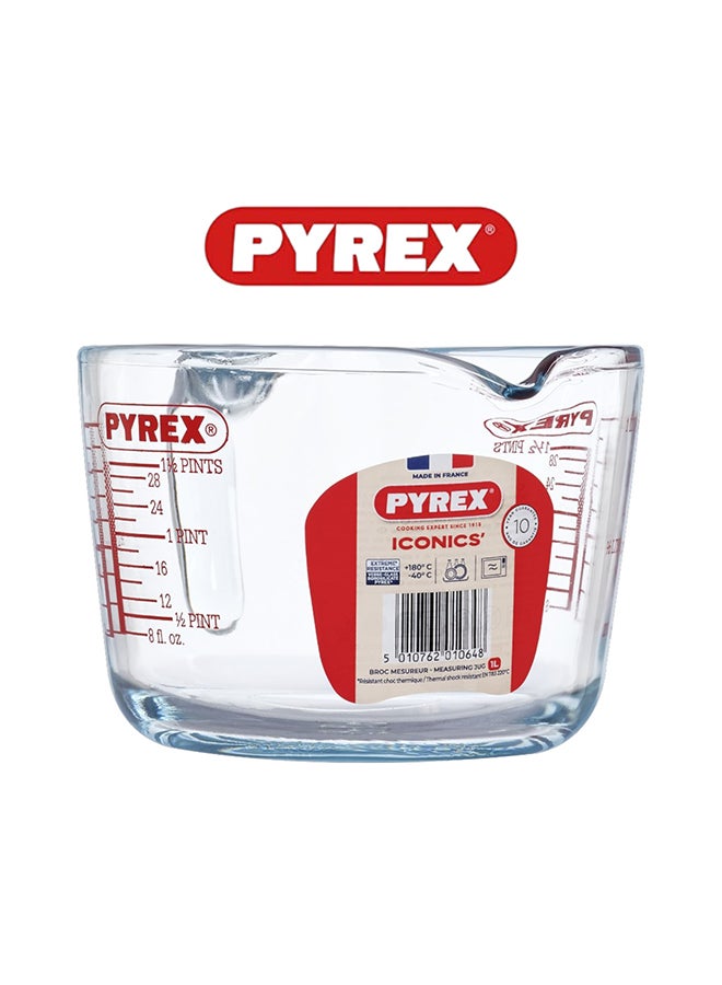 بيريكس Pyrex Measuring Jug 1L - Durable & Versatile Kitchen Tool Clear 1Liters  - Image 2