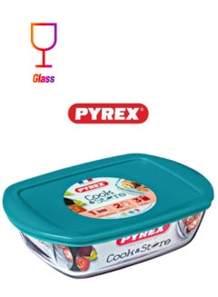 PYREX Pyrex Cook & Store Rectangular Roaster with Lid - 1.2L Capacity for Versatile Cooking and Storing Green 1.2Liters  - Image 1