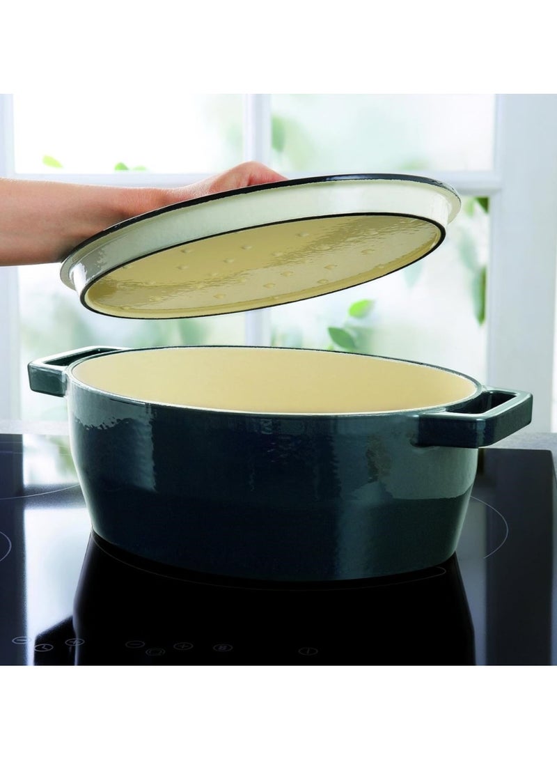 Pyrex Slow Cook Oval Casserole 33cm SC4AC33 - Durable, Enamel Finish, Induction Compatible Carbon Black 33cm - Image 4