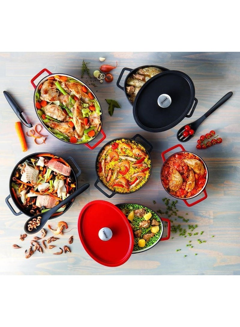 Pyrex Slow Cook Oval Casserole 33cm SC4AC33 - Durable, Enamel Finish, Induction Compatible Carbon Black 33cm - Image 5